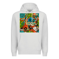 Dove Grey western cactus aztec seamless pattern Premium Hoodie - BundleAndBundleShop