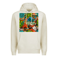 Oatmeal Heather western cactus aztec seamless pattern Premium Hoodie - BundleAndBundleShop