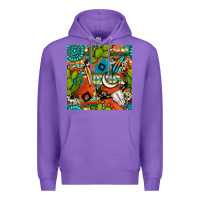 Purple western cactus aztec seamless pattern Premium Hoodie - BundleAndBundleShop