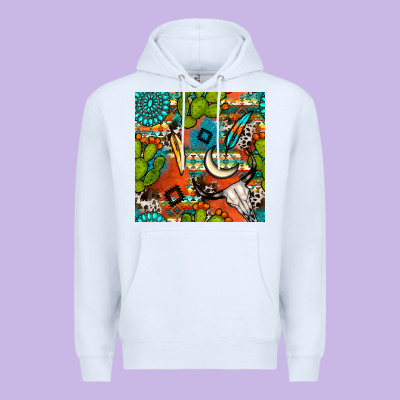 Western Cactus Aztec Seamless Pattern Premium Hoodie Designed By Bundleandbundleshop