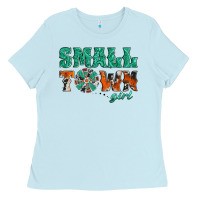 Baby Blue small town girl western windmill Ladies Tee - Jasminsmagicworld
