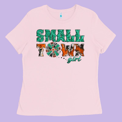 Small Town Girl Western Windmill Ladies Tee Designed By Jasminsmagicworld