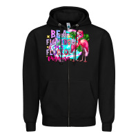 Black bea flamingo in a flock of pigeons Zipper Hoodie - CowhideDigitalArt
