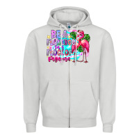 Dove Grey bea flamingo in a flock of pigeons Zipper Hoodie - CowhideDigitalArt