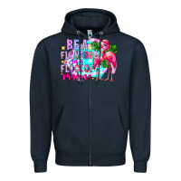 Navy bea flamingo in a flock of pigeons Zipper Hoodie - CowhideDigitalArt