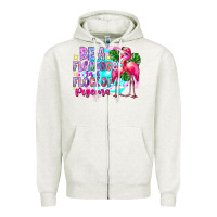 Oatmeal Heather bea flamingo in a flock of pigeons Zipper Hoodie - CowhideDigitalArt