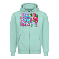 Seafoam bea flamingo in a flock of pigeons Zipper Hoodie - CowhideDigitalArt