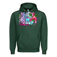 Sports Green bea flamingo in a flock of pigeons Zipper Hoodie - CowhideDigitalArt
