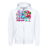 White bea flamingo in a flock of pigeons Zipper Hoodie - CowhideDigitalArt