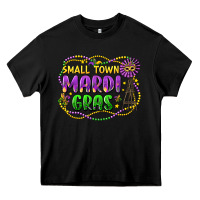 Black small town mardi gras Heavy Core Tee - LillyAllenDesigns