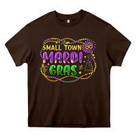 Chocolate Brown small town mardi gras Heavy Core Tee - LillyAllenDesigns