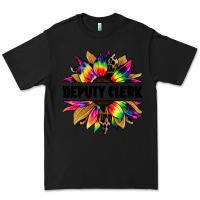 Black deputy clerk tie dye sunflower Premium Tee - Jasminsmagicworld