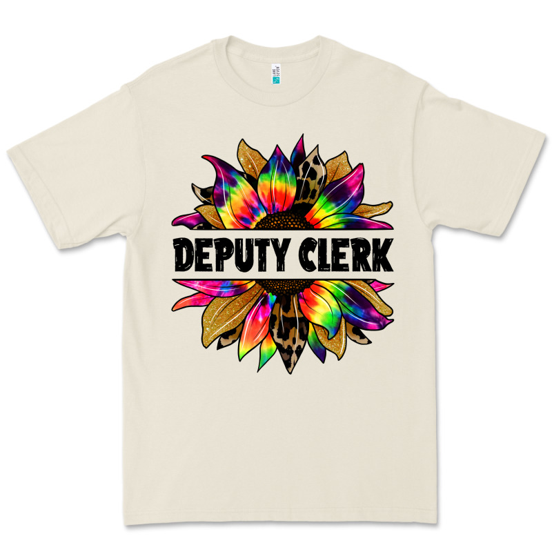 Deputy Clerk Tie Dye Sunflower Premium Tee by Jasminsmagicworld | Teevron