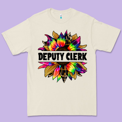 Deputy Clerk Tie Dye Sunflower Premium Tee Designed By Jasminsmagicworld