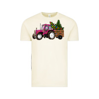 Vintage Arctic Pink Christmas Farm Tractor Vintage Tee - RanaPortraitStore