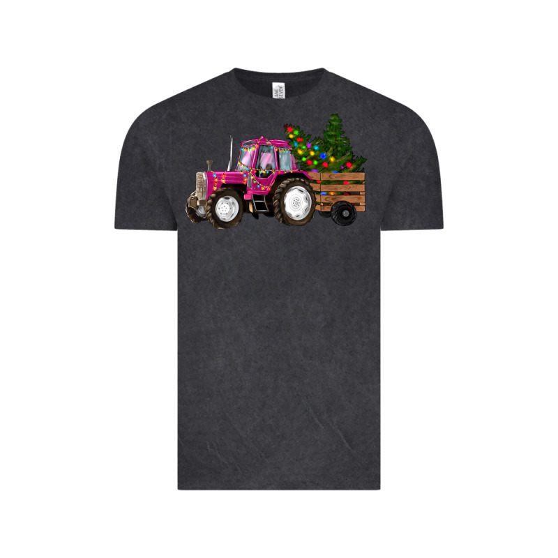 Pink Christmas Farm Tractor Vintage Tee by RanaPortraitStore | Teevron