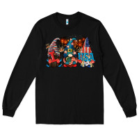 Black i love usa gnomes 4th of july Long Sleeve Tee - CowGirlArtShop