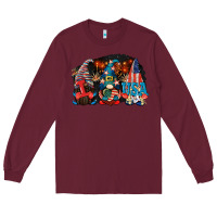 Burgundy i love usa gnomes 4th of july Long Sleeve Tee - CowGirlArtShop