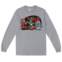 Heather Grey i love usa gnomes 4th of july Long Sleeve Tee - CowGirlArtShop