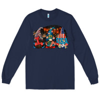 Navy i love usa gnomes 4th of july Long Sleeve Tee - CowGirlArtShop