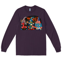 Plum i love usa gnomes 4th of july Long Sleeve Tee - CowGirlArtShop
