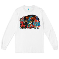 White i love usa gnomes 4th of july Long Sleeve Tee - CowGirlArtShop