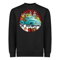 Black Tis The Season Truck Heavyweight Sweatshirt - FaDigitalArtStudio
