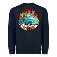Navy Tis The Season Truck Heavyweight Sweatshirt - FaDigitalArtStudio