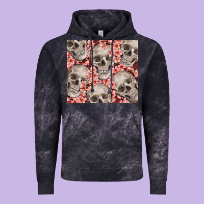 Skulls And Flowers Vintage Hoodie Designed By Tumblerdesignbyshophia