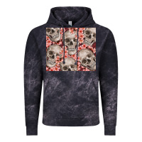 Cloud Black skulls and flowers Vintage Hoodie - TumblerDesignByShophia