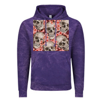 Cloud Purple skulls and flowers Vintage Hoodie - TumblerDesignByShophia