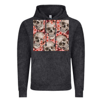 Vintage Black skulls and flowers Vintage Hoodie - TumblerDesignByShophia