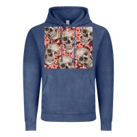 Vintage Denim skulls and flowers Vintage Hoodie - TumblerDesignByShophia