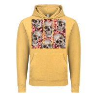 Vintage Mustard skulls and flowers Vintage Hoodie - TumblerDesignByShophia