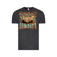 Vintage Black Raising hell with the hippies and the cowboys Vintage Tee - HowdyJamesFarm