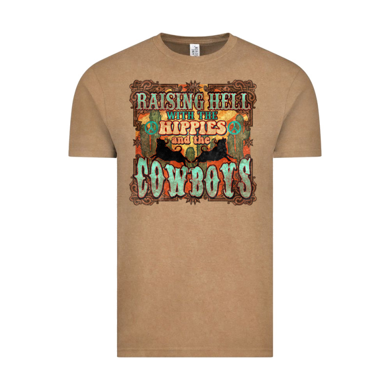 Raising Hell With The Hippies And The Cowboys Vintage Tee by HowdyJamesFarm | Teevron