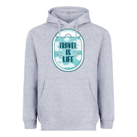 Heather Grey Travel Is Life Funny Traveling Gift Heavyweight Hoodie - minhPixels