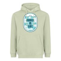Matcha Travel Is Life Funny Traveling Gift Heavyweight Hoodie - minhPixels