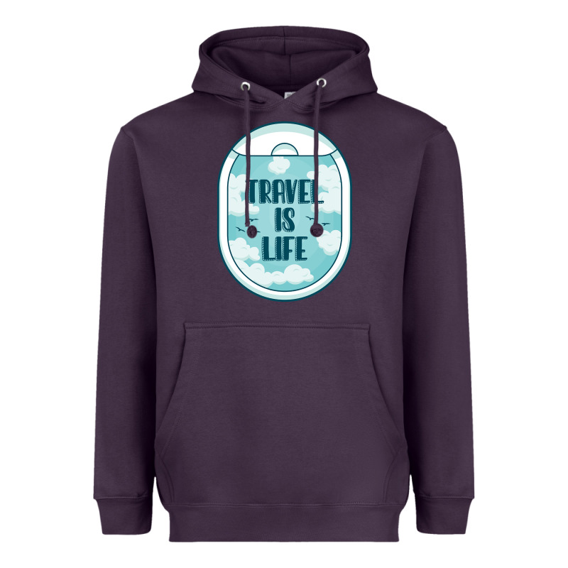Travel Is Life Funny Traveling Gift Heavyweight Hoodie by minhPixels | Teevron