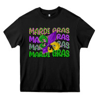 Black mardi gras with fleur de lis Heavy Core Tee - LillyAllenDesigns