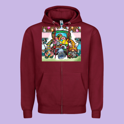 Easter Zipper Hoodie Designed By Cowhidedigitalart