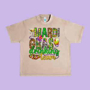 Mardi Gras Drinking Team Urban Heavy Tee Designed By Howdyjamesfarm