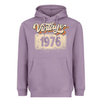 Lavender 46 Year Old Vintage 1976 Men Women 46th Birthday Decor Heavyweight Hoodie - minhPixels