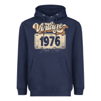 Navy 46 Year Old Vintage 1976 Men Women 46th Birthday Decor Heavyweight Hoodie - minhPixels
