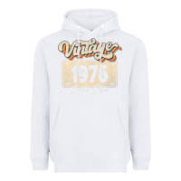 White 46 Year Old Vintage 1976 Men Women 46th Birthday Decor Heavyweight Hoodie - minhPixels