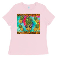 Bubblegum Pink summer pineapple Ladies Tee - BarkalooDesign