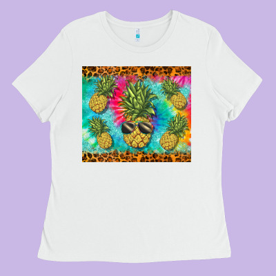 Summer Pineapple Ladies Tee Designed By Barkaloodesign