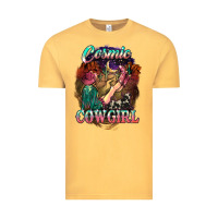 Vintage Mustard Cosmic Cowgirl Vintage Tee - HowdyJamesFarm