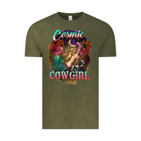 Vintage Olive Cosmic Cowgirl Vintage Tee - HowdyJamesFarm