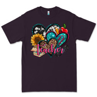 Plum teacher hearts Premium Tee - Jasminsmagicworld
